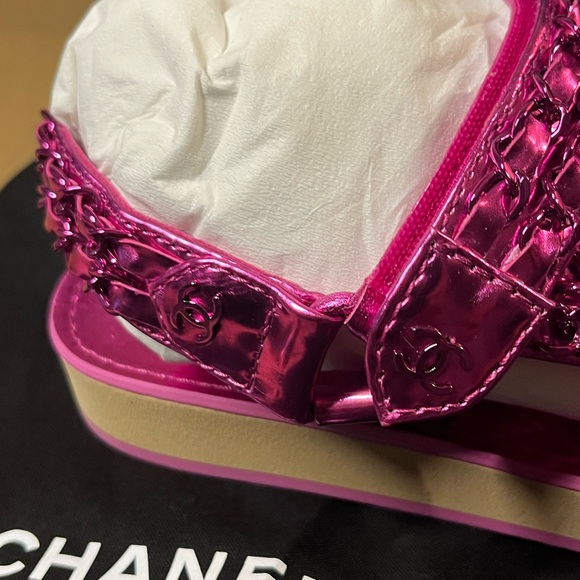 Authentic Chanel G33800 Sandals size 37 - Picture 5 of 10